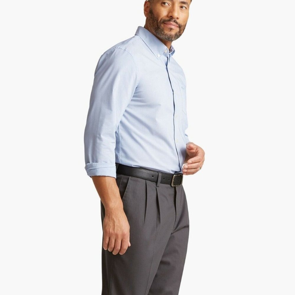 Dockers Signature Comfort Flex Shirt Classic Fit Blue L/S Size Sm Button Up NWT